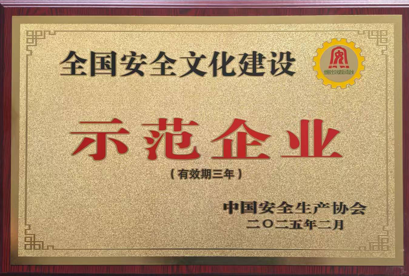 2025年2月荣获中国安全出产协会 全国安全文化建设示范企业.jpg